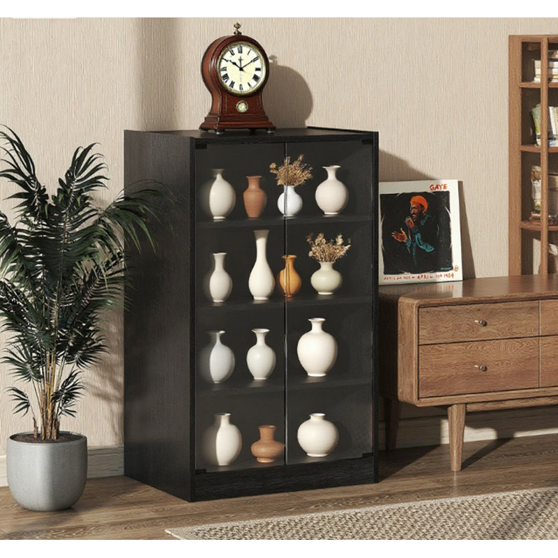 Cabinet multimédia, meuble stéréo, support pour tourne-disque avec rangement pour disques vinyles