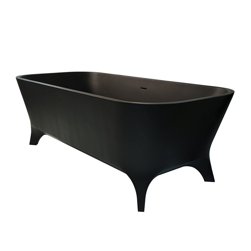 Giulia 70.88'' L Freestanding Soaking Bathtub, Matte Black