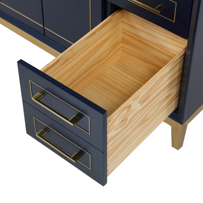Gracie 48'' W Single Vanity, Pacific Blue, Carrara Marble