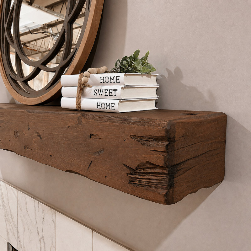 Distressed Fireplace Mantel, Rustic, Provincial, 48"