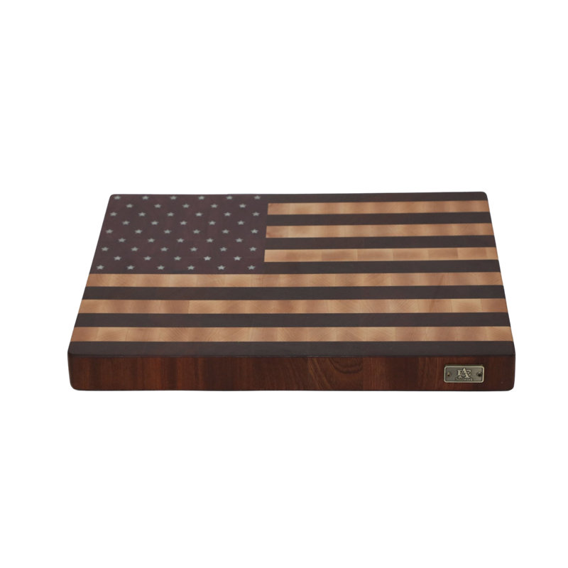 Maple/Mahogany/Purple Heart Wood American Flag Design Cutting Board, 14x20x2