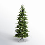 Pre-Lit Green Slim Fir Artificial Christmas Tree with Strawberry Lights