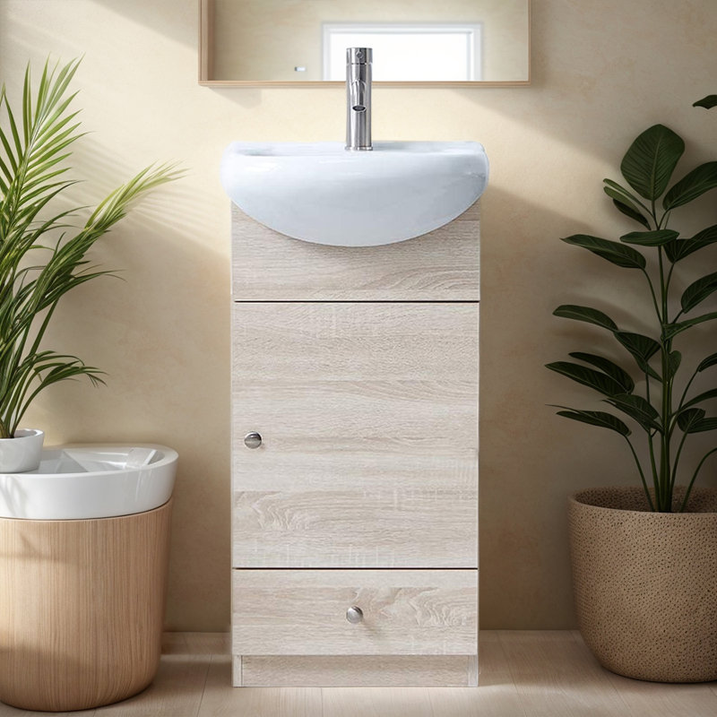 Ensemble de meuble-lavabo simple sur pied 18 po Modern Light