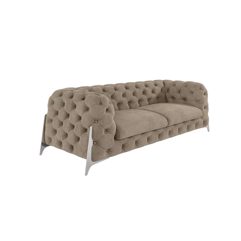 Juneri 3 Seater Velvet Sofa, Cream