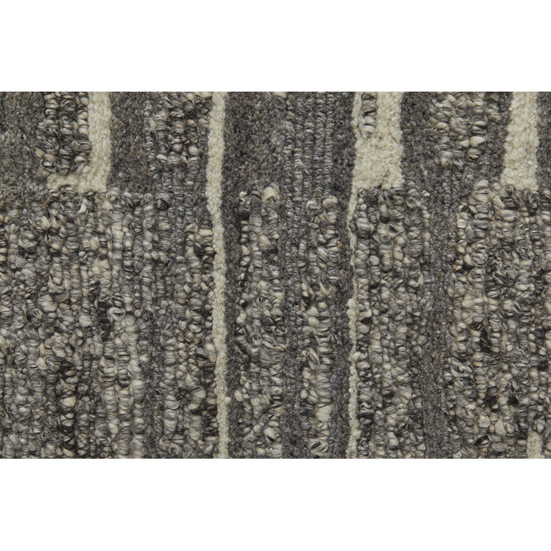 Navaro Wool Abstract Area Rug in Gray, Rectangle 8'6" x 11'6"