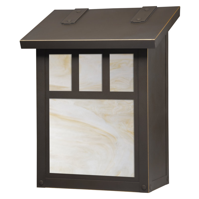 Giunta Brass Wall Mounted Mailbox, Wispy White, Architectural Bronze