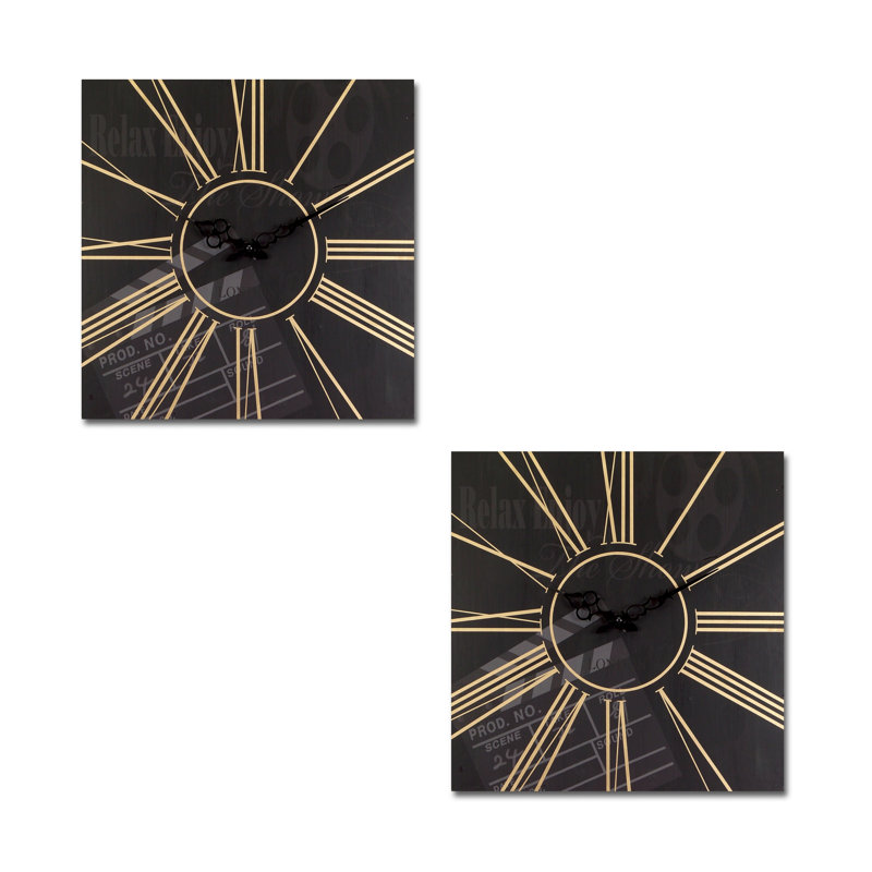 Horloge murale moderne (ensemble de 2) 15,5 po SQ-58494DS