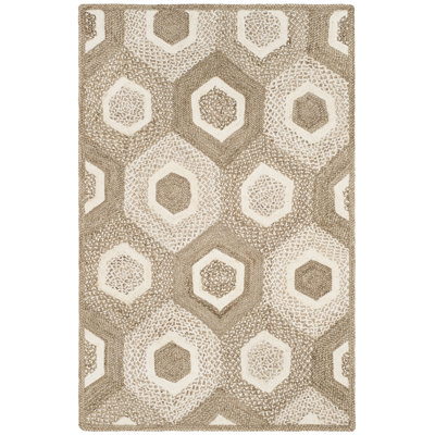 Tapis gris tissé à la main Aliysha