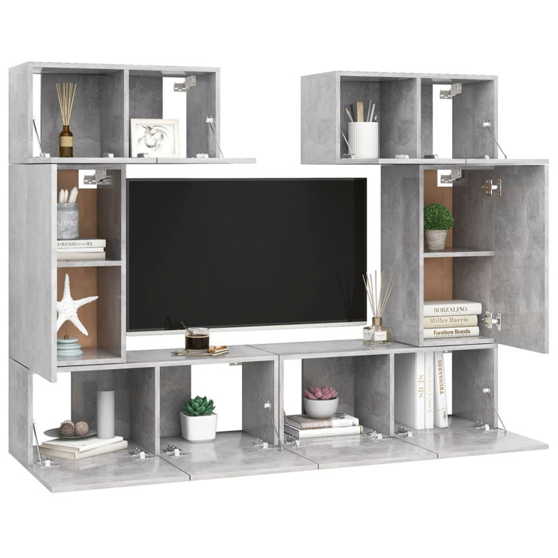 Azaylee TV Stand for TVs up to 32", Concrete Grey