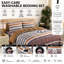Bliss Complete Bedding Set Brown Stripe Duvet Cover Fitted Sheet With Matching Pillow Case-119317738