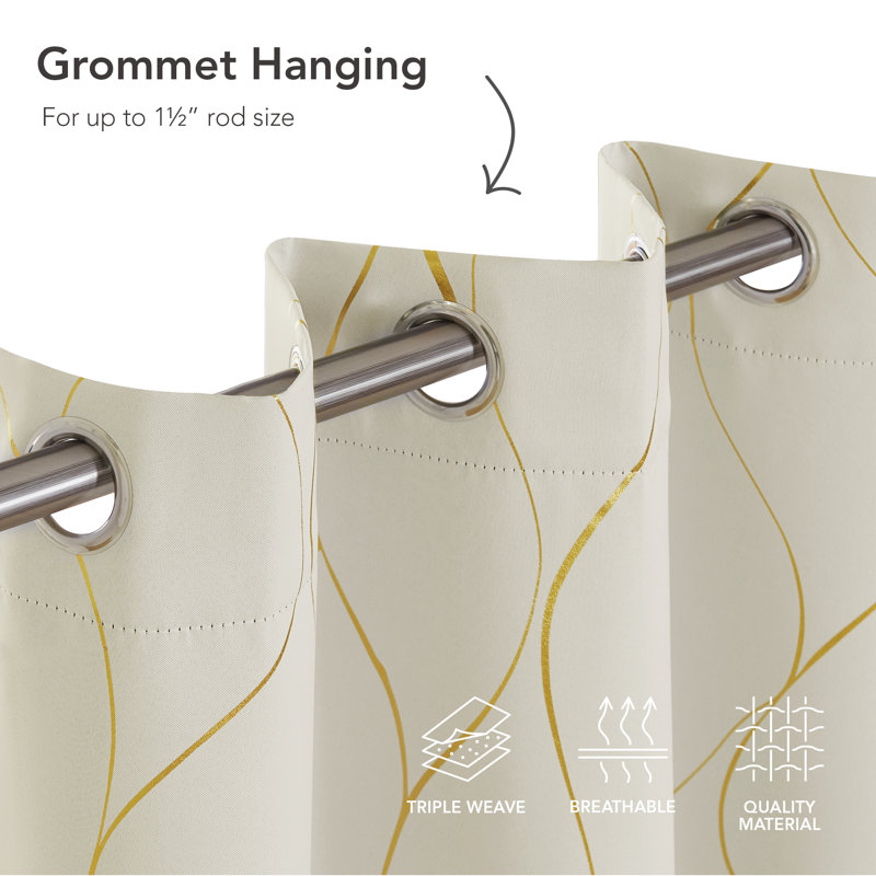 Valmar Blackout Curtain Pair, Dark Beige, Width 168 x Drop 138cm