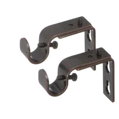  Supports de projection courts pour tringles à rideaux - pour tringles de 1/2 ou 5/8 po. Ensemble de 2 - Bronze huilé