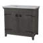 Meuble-lavabo simple 36 po gris avec plateau en marbre blanc