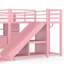 Lit mezzanine simple en métal avec glissière et échelle, lit mezzanine pour enfants avec tiroirs de rangement, tringle suspendue et lumières DEL - Cadre de lit peu encombrant pour les adolescents, rose-112106725