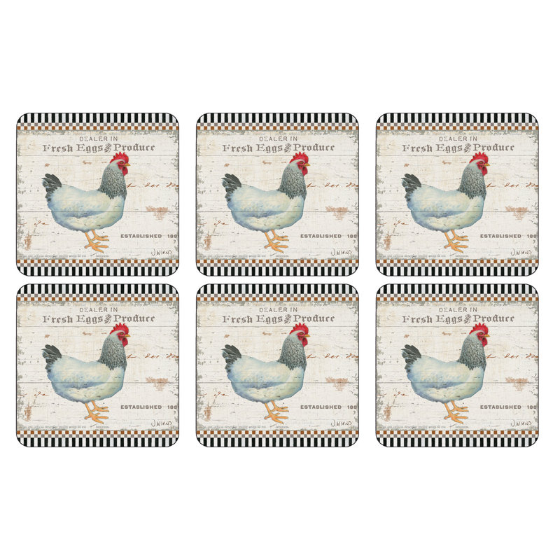 Pimpernel on the Farm Coasters 4"X 4"