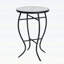 Table d'appoint d'extérieur ronde avec plateau de style mosaïque et pieds incurvés en fer