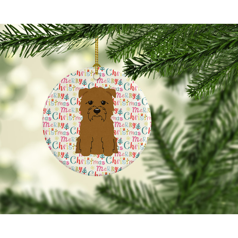 Ornement suspendu Merry Christmas Glen Of Imal, Brun