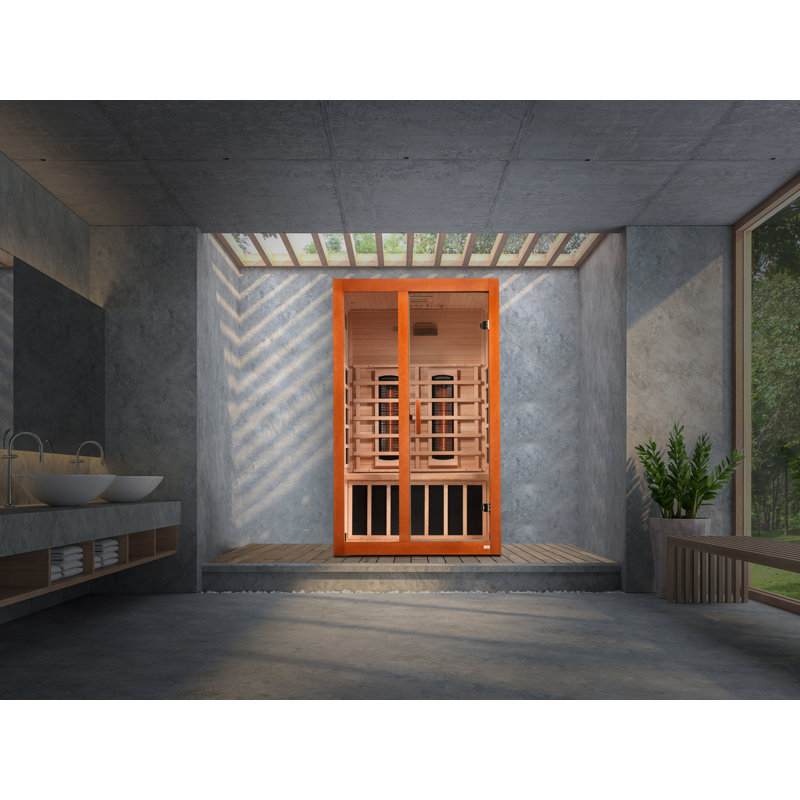 Dynamic Saunas Santiago 2 - Person Bluetooth Compatible FAR Infrared Sauna in Hemlock