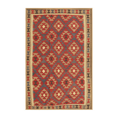 Tapis contemporain rouge / orange