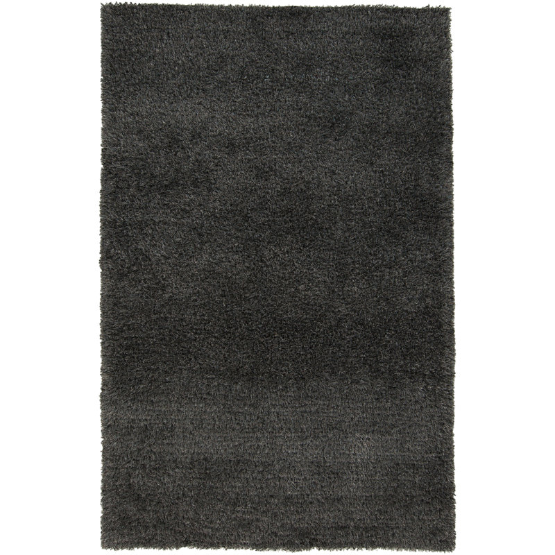 Tapis noir tissé à plat à la main Matias, Rectangle 2 pi x 3 pi