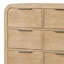 Commode Rexa, 9 tiroirs, bois brun naturel, poignées en métal