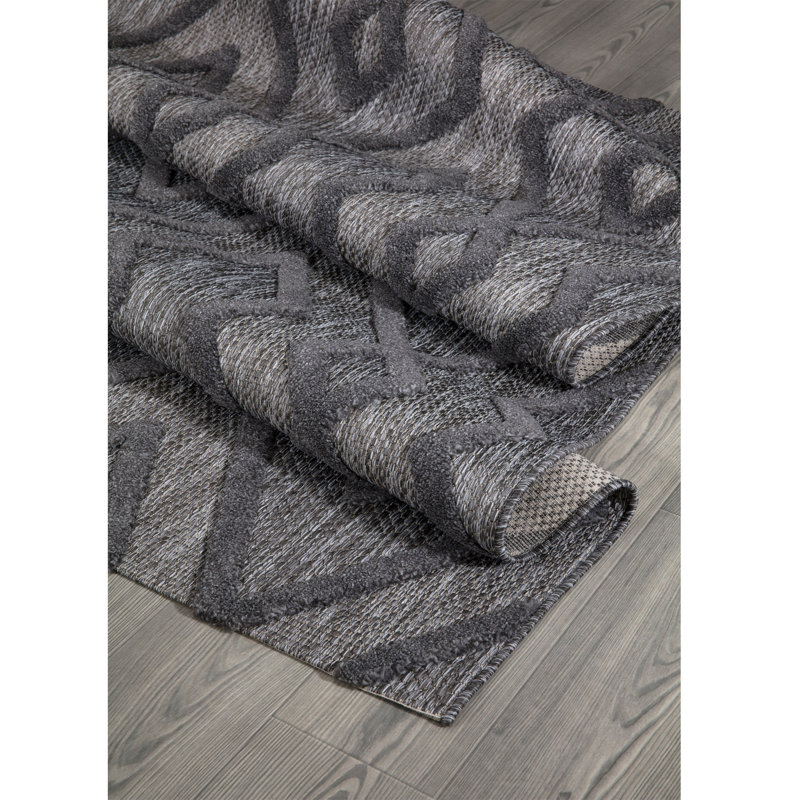 Shartlesville Geometric Hand Knotted Indoor / Outdoor Area Rug, Rectangle 160 x 230cm