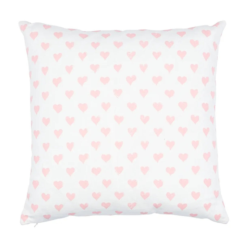 Schumacher x Molly Mahon Hearts + Coffee Bean Pillow, 18" x 18"