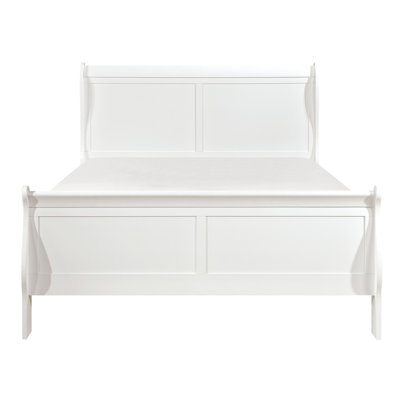 Classic White Queen Size Bed, Bedroom Furniture, Traditional Wood With Headboard And White, &