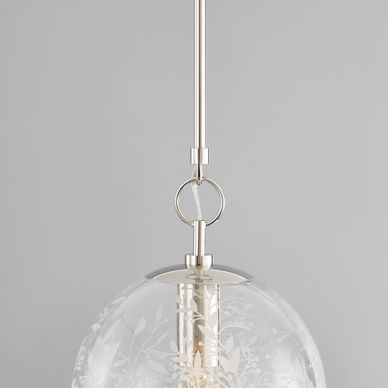 BELLEVILLE 1 LIGHT PENDANT, 29.25" H x 10" W x 10" D, Polished Nickel