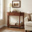 Console Sturdy Retro 36 po à 2 niveaux en bois pour le vestibule derrière le canapé