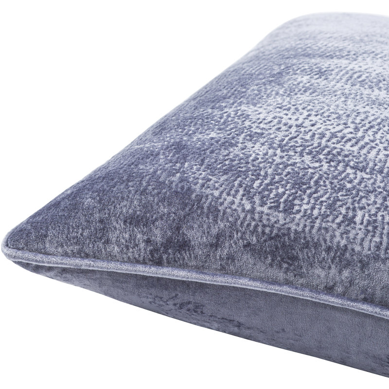 Velvet Mood Velvet Pillow Cover, Blue, 18" x 18", Down
