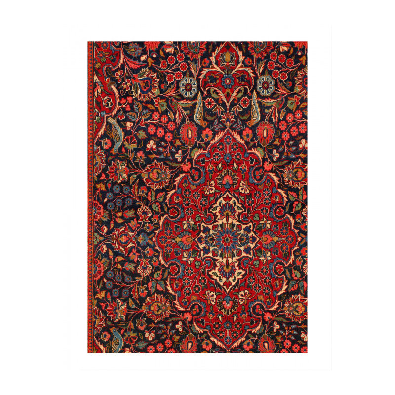Navy Blue Fine Hand knotted Persian Antique kashan 4'2'' X 7'1''