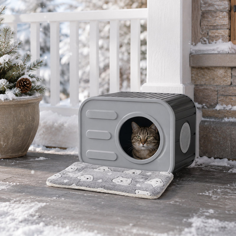 Maison d'extérieur et d'intérieur pour chat, Gray