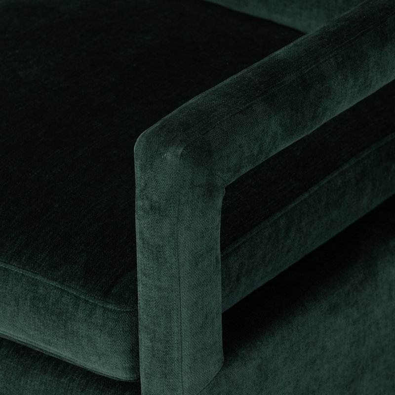 Olson Swivel Armchair, Emerald Worn Velvet