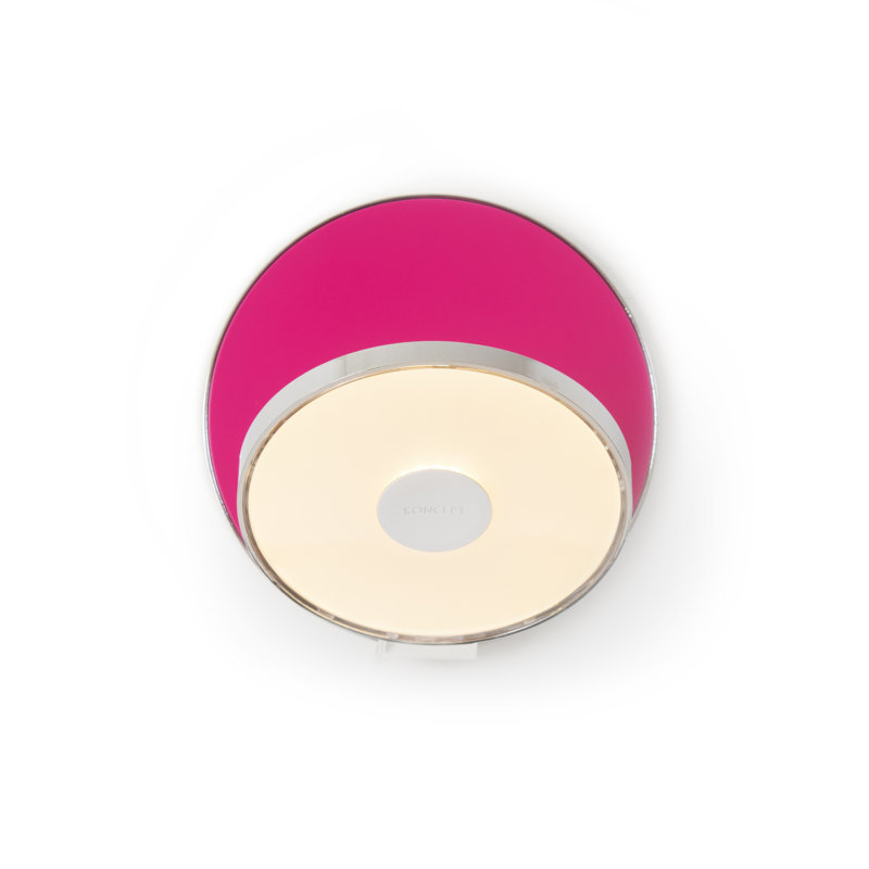 Gravy LED Flush Mounted Sconce, Matte Hot Pink/Chrome