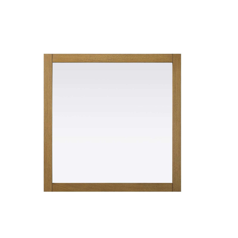 Miroir carré en bois Noah 36 x 36 po Noah, 36 po x 36 po, Miel et teck, Carrée