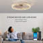 Ventilateur de plafond moderne en acrylique avec télécommande, lustre à DEL à intensité variable, réglable à 6 vitesses, moteur silencieux, conception encastrée pour le salon, la chambre à coucher, la salle à manger