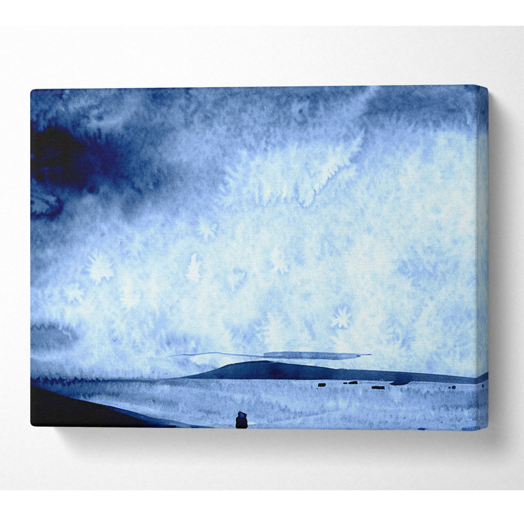 Strand Himmel Leinwand Aquarell