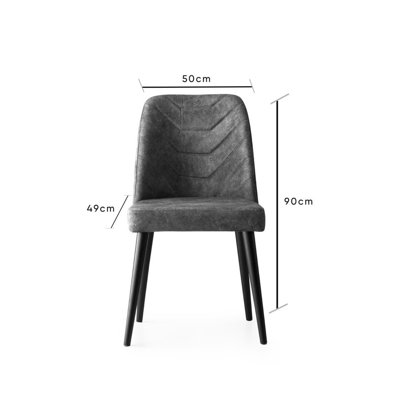 Modern Velvet Chair Set (2 Pieces), Anthracite Color, 19.7 x 35.4 x 19.3 inches | 100% Wooden Frame, Metal & Velvet Back, Hornbeam Wood Legs | Stylish & Comfortable Seating for Living Room, Dining, or Office