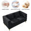 Canapé modulaire 60 pouces 2 places, canapé modulaire en tissu Comfort Teddy, assise douce avec 2 coussins pour le salon, la chambre à coucher, le bureau, noir-1528907932