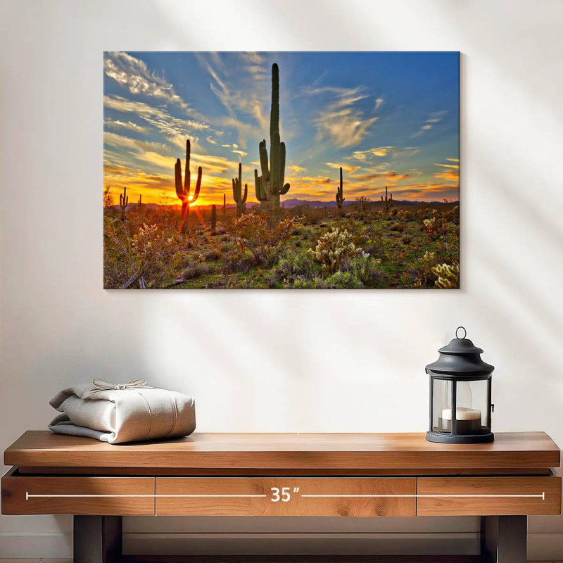 Cactus de Saguaro, désert de Sonora, Alvord, H 16 po x l 24 po
