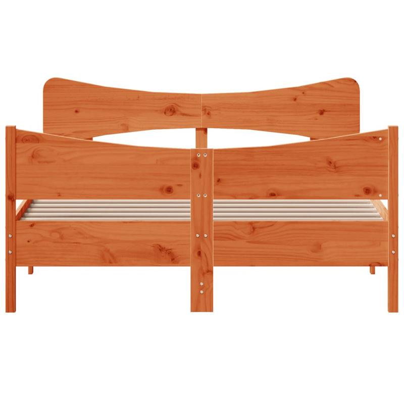 Rosalinde Solid Wood Bed, Wax Brown, Kingsize (5')