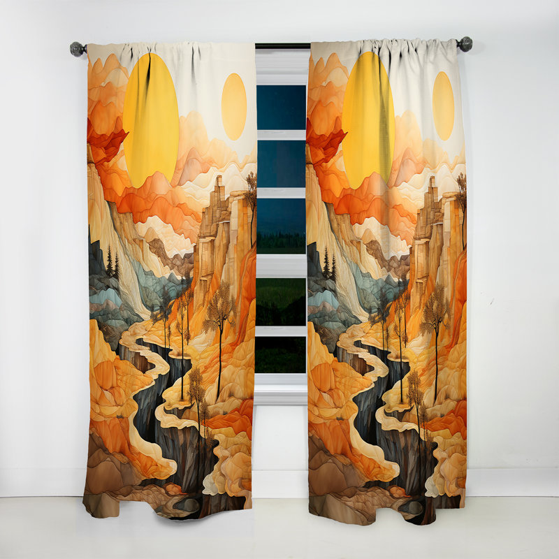 Bold Landscape Canyon Desert VI - Rideau obscurcissant pour chambre Canyon - 1 panneau, L 52 po x L 84 po