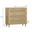 Armoire de rangement 31,5 po à 3 tiroirs avec tiroir en rotin