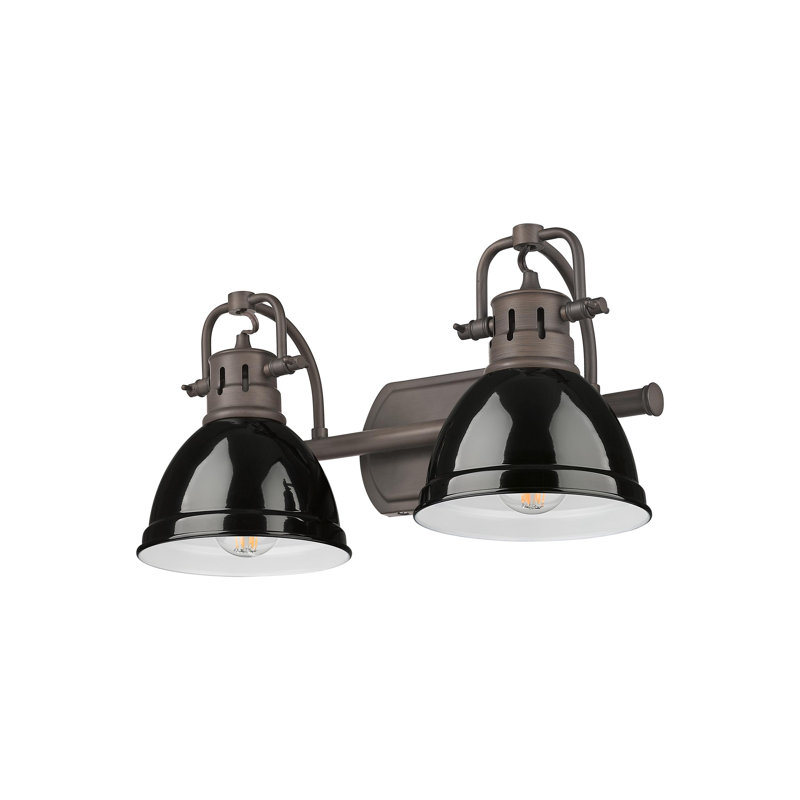 Meuble-lavabo 2 lumières Calica, Bronze huilé, Noir, noir, noir, noir