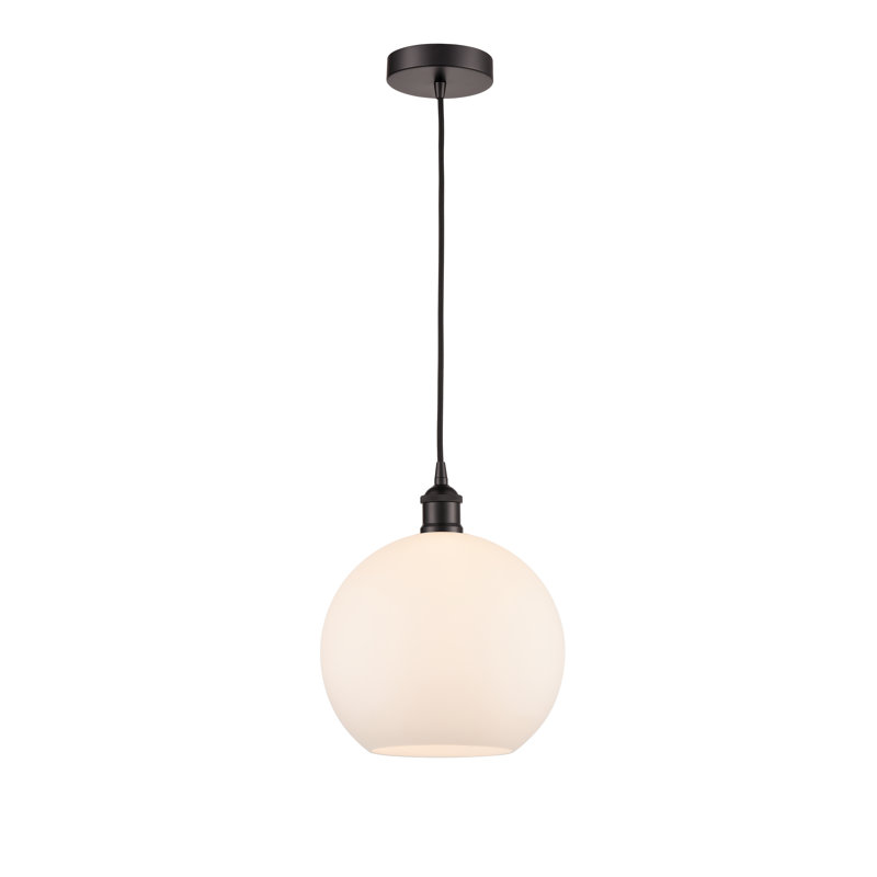 Ralph 1 - Light Sphere Pendant, Oil Rubbed Bronze, Matte White, 12.75" H x 10" W x 10" D