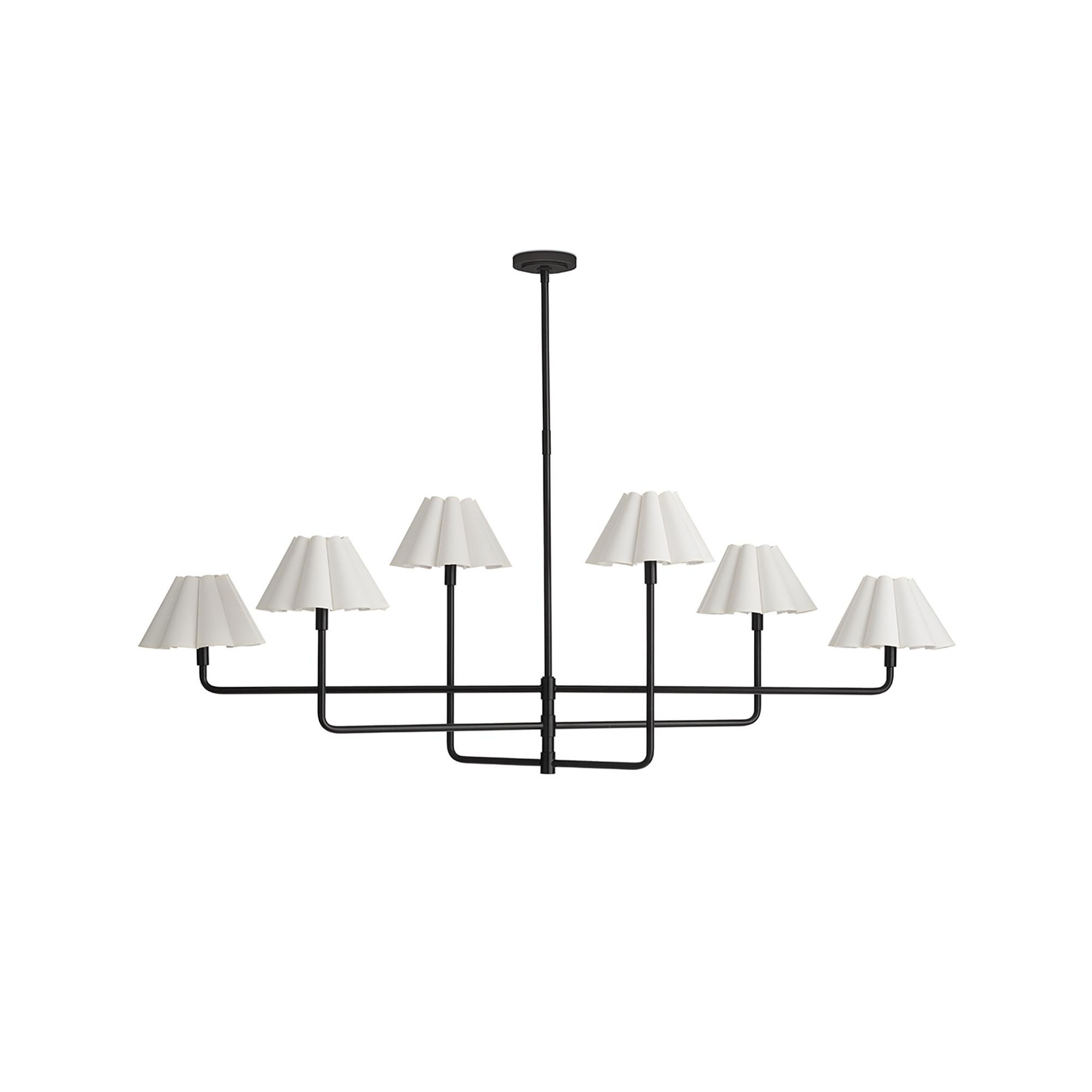 Polly Chandelier, White, Natural Brass