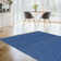 Tapis bleu en laine réversible Christenson