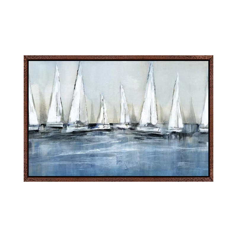Waiting For The Sun by Susan Jill - Painting on Canvas, Classic Brown Wood Framed, 66.04 cm H x 45.72 cm W