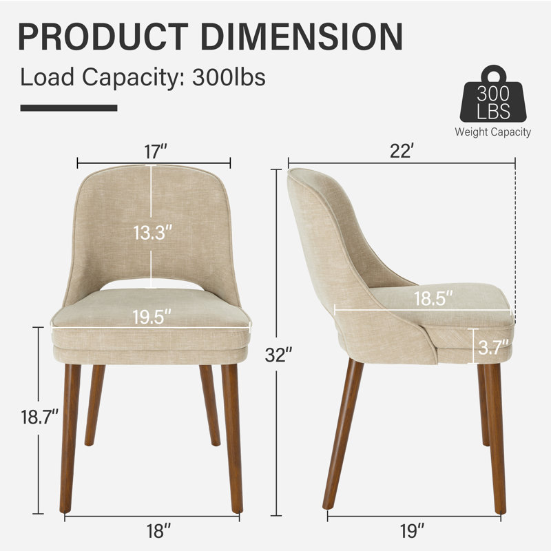 Chaise d'appoint rembourrée à deux niveaux en bois massif, Brown, Sleek, Set of 6